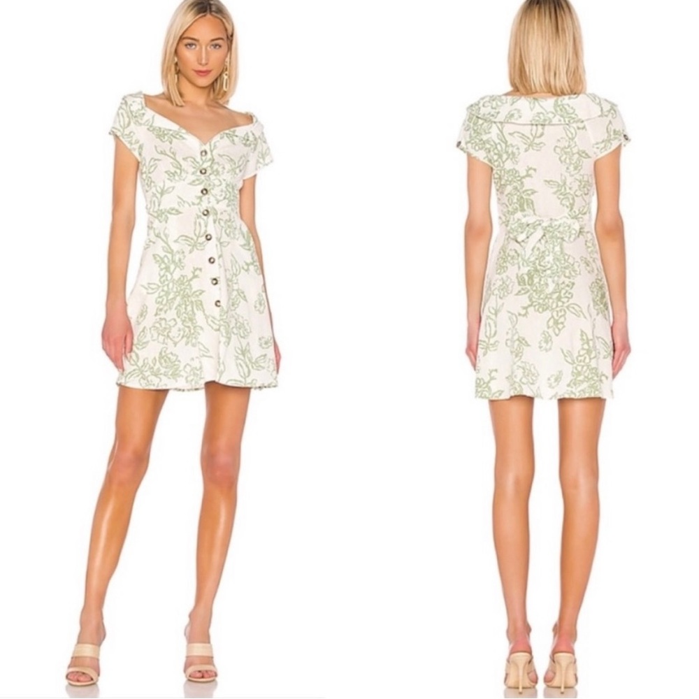 Free People Green Floral Mini Dress